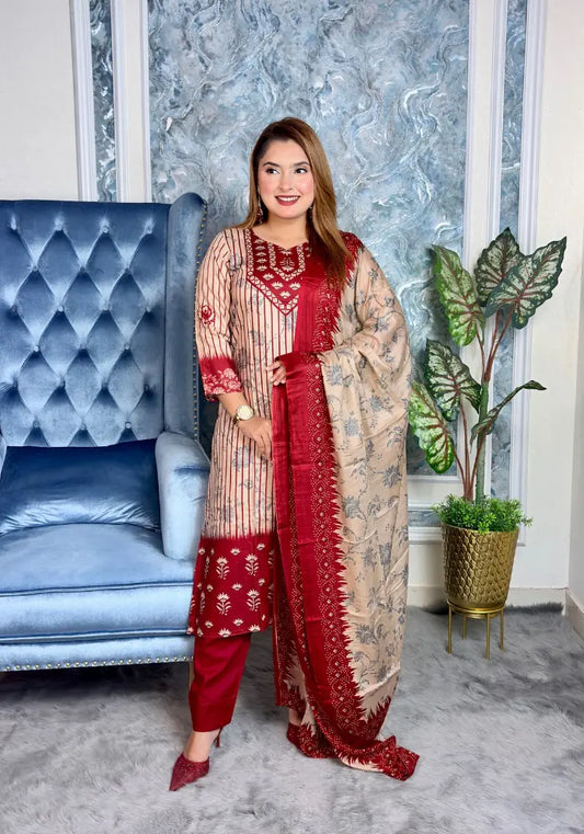 Black–Beige Elegant Three-Piece Set