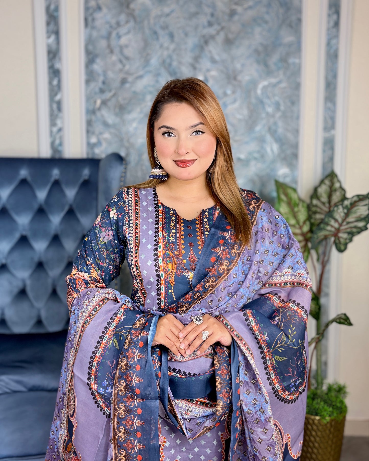 Elegant Printed Three-Piece D37