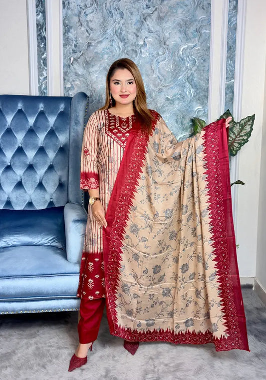 Black–Beige Elegant Three-Piece Set