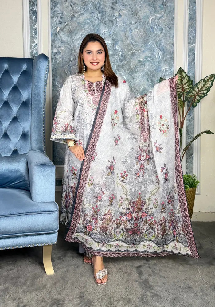 Elegant Pastel Floral Three-Piece Collection set