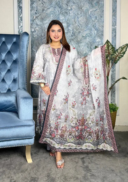 Elegant Pastel Floral Three-Piece Collection set