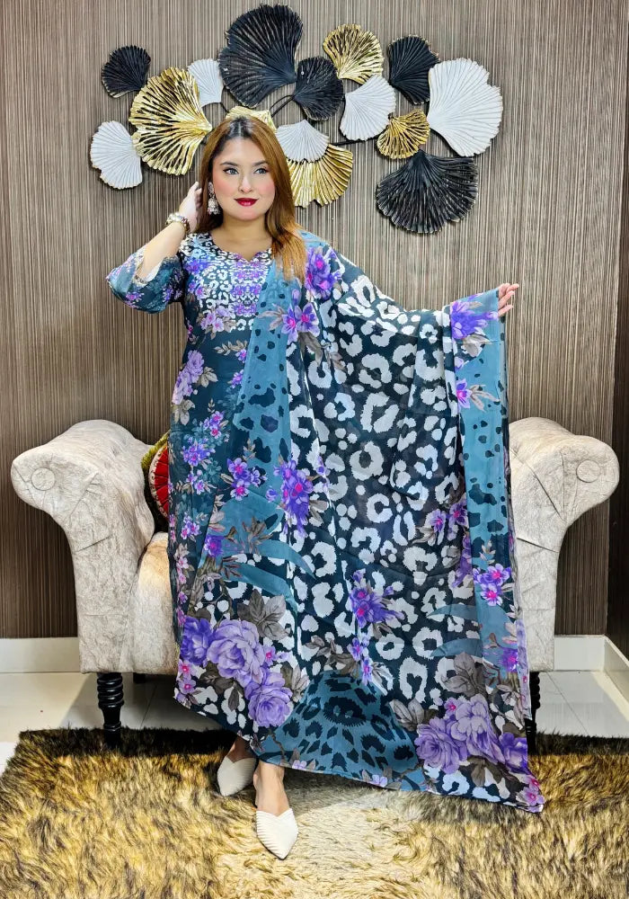 Cotton Digital Printed Three Piece M17