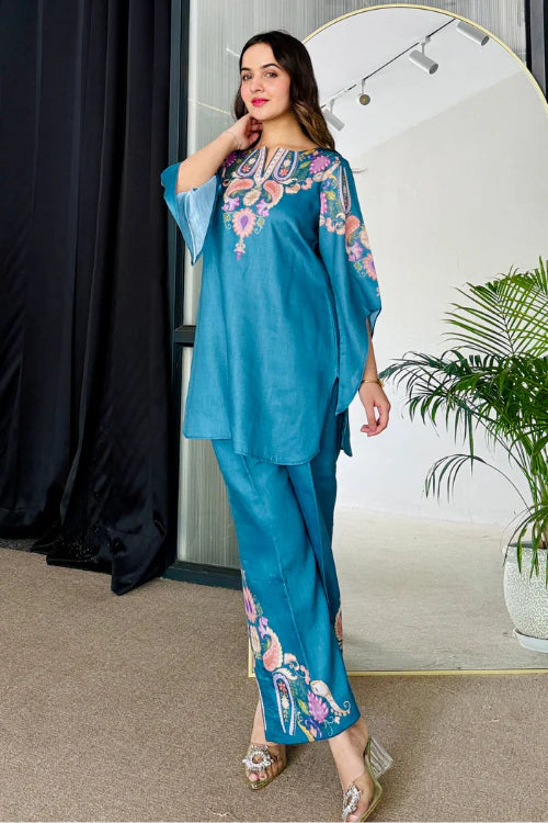 Azure Bloom Printed Co-Ord Set