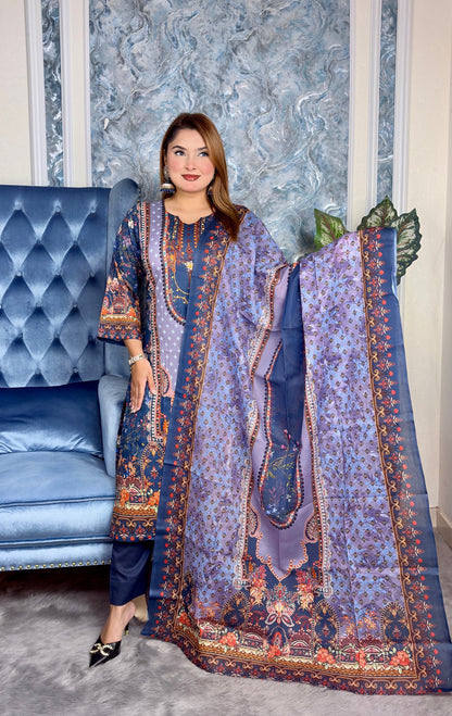 Elegant Printed Three-Piece D37