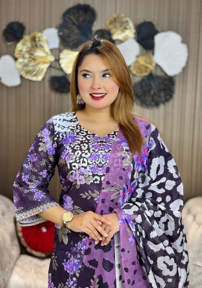 Cotton Digital Printed Three Piece M17